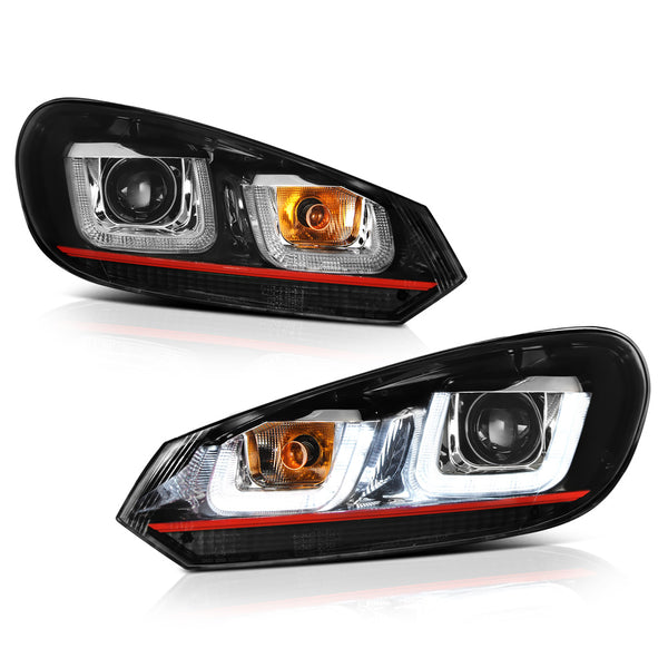 [Daytime Running LED Strip] Infinity Black Projector Headlights