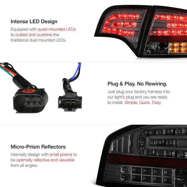 2005.5-2008 Audi A4 Smoked Tail Light