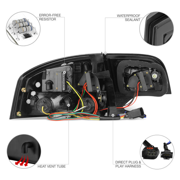 2005.5-2008 Audi A4 Smoked Tail Light