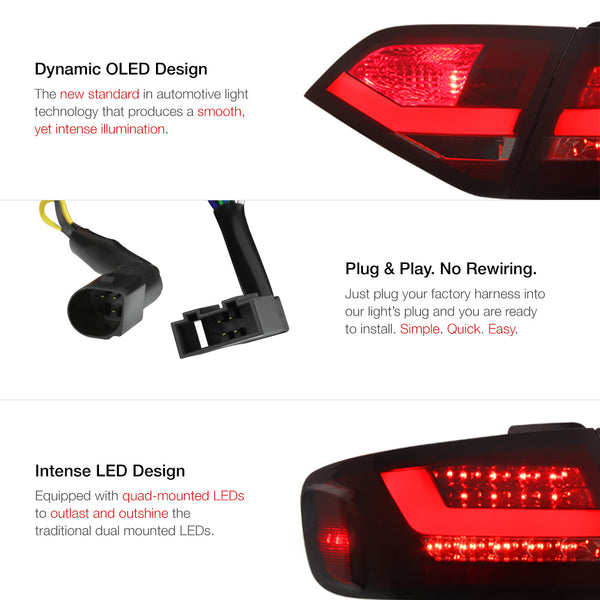 2009-2012 Audi A4 Rosso Burgundy Tail Light