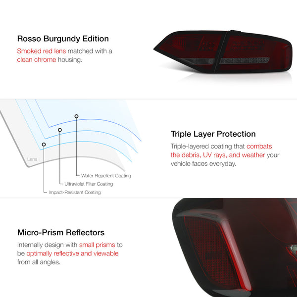 2009-2012 Audi A4 Rosso Burgundy Tail Light