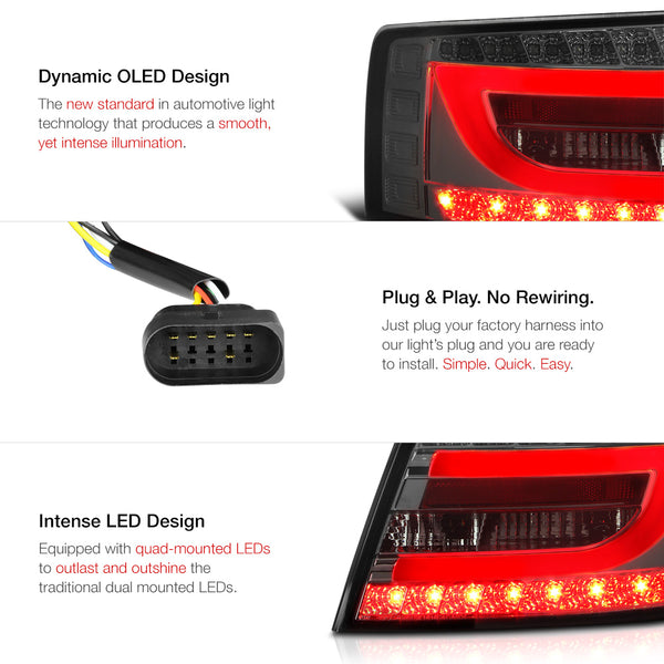 2005-2008 Audi C6 A6 Smoked Tail Light