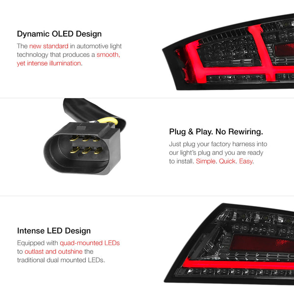 2008-2015 Audi TT Smoked Tail Light