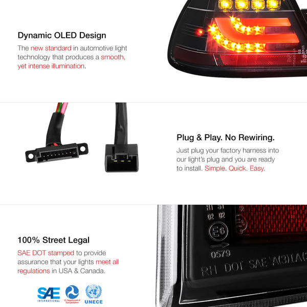 2003-2006 BMW E46 3-Series Black Tail Light