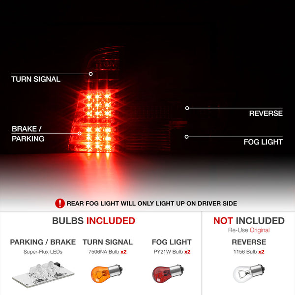 2000-2006 BMW E53 X5 Black Tail Light