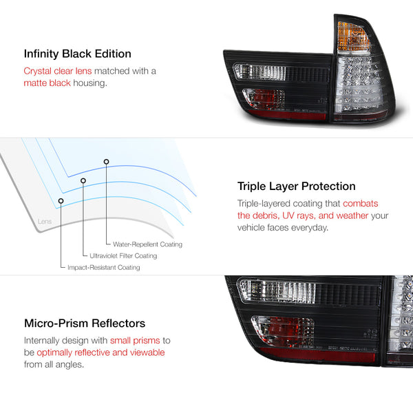 2000-2006 BMW E53 X5 Black Tail Light