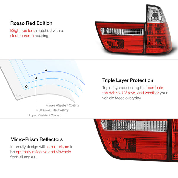 2000-2006 BMW E53 X5 Rosso Red Tail Light