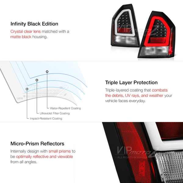 2005-2007 Chrysler 300C Black Tail Light