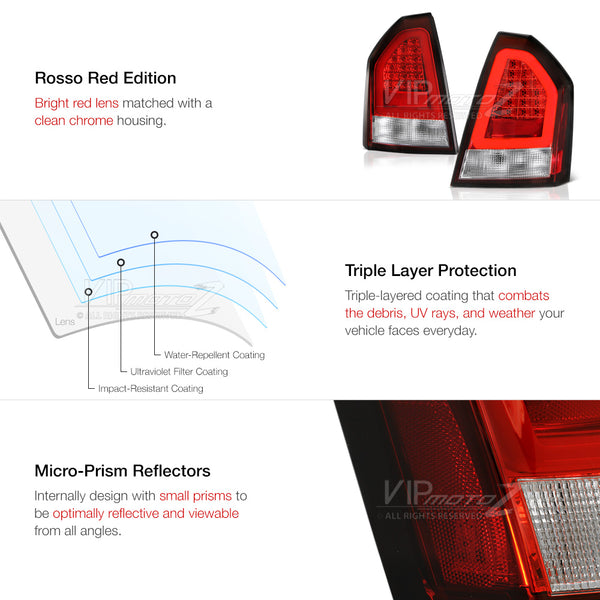 2005-2007 Chrysler 300C Rosso Red Tail Light
