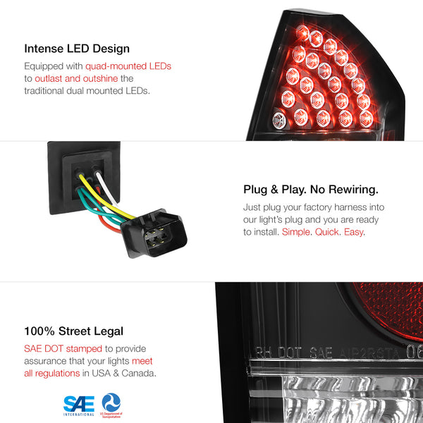 2008-2010 Chrysler 300C Black Tail Light