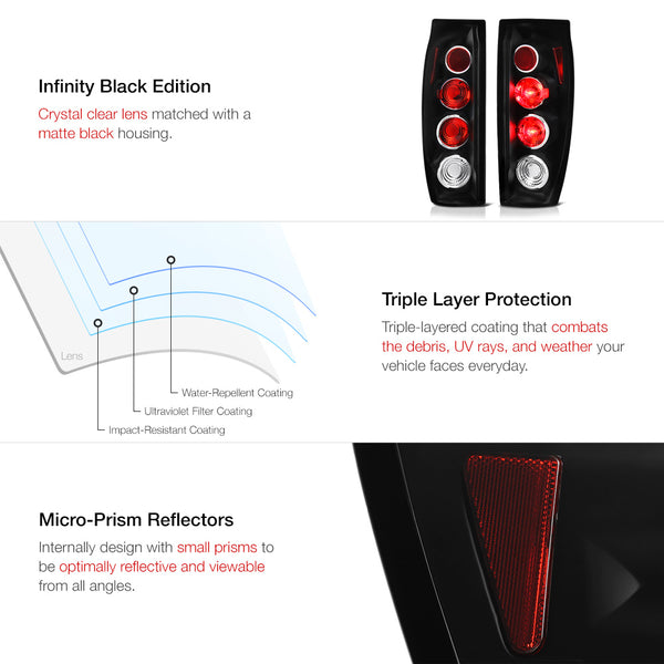 2002-2006 Chevrolet Avalanche 1500 | 2500 Black Tail Light