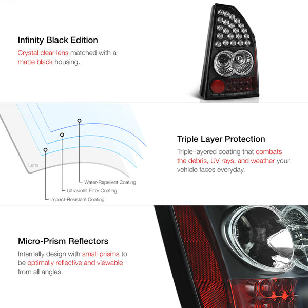 2005-2007 Chrysler 300 Black Tail Light