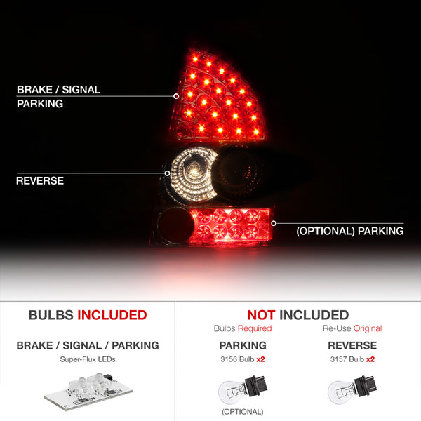 2005-2007 Chrysler 300 Smoked Tail Light