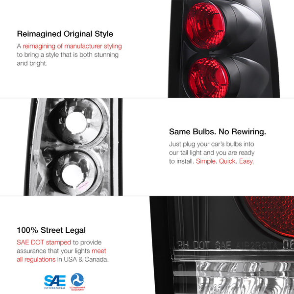 2003-2006 Chevrolet Silverado 1500 | 2500 | 3500 Black Tail Light