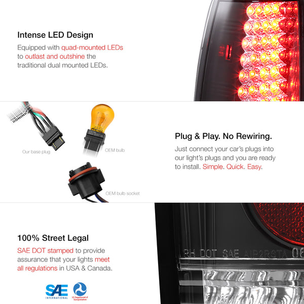 2003-2006 Chevrolet Silverado 1500 | 2500 | 3500 Black Tail Light