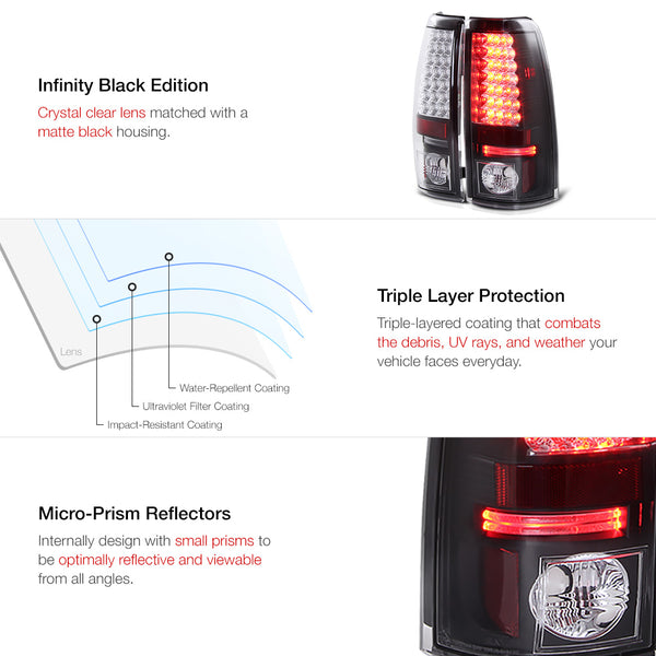 2003-2006 Chevrolet Silverado 1500 | 2500 | 3500 Black Tail Light