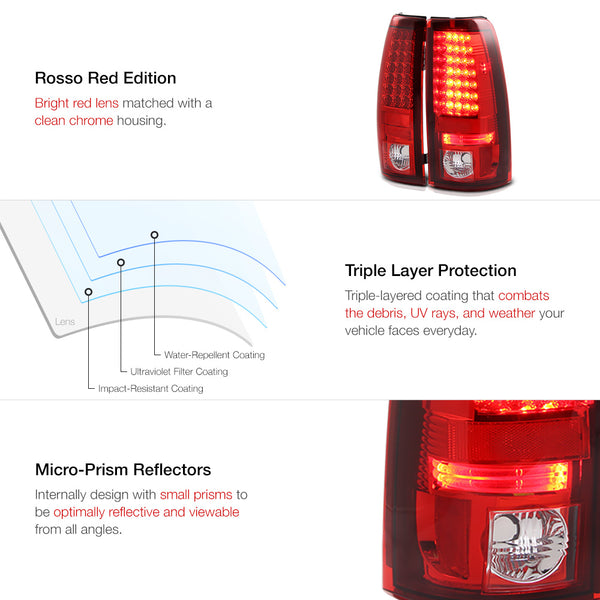 2003-2006 Chevrolet Silverado 1500 | 2500 | 3500 Rosso Red Tail Light