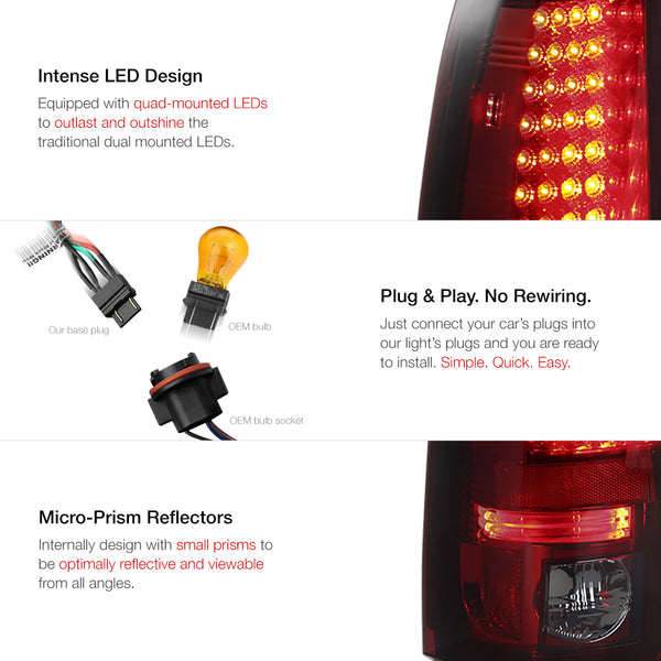 2003-2006 Chevrolet Silverado 1500 | 2500 | 3500 Rosso Burgundy Tail Light
