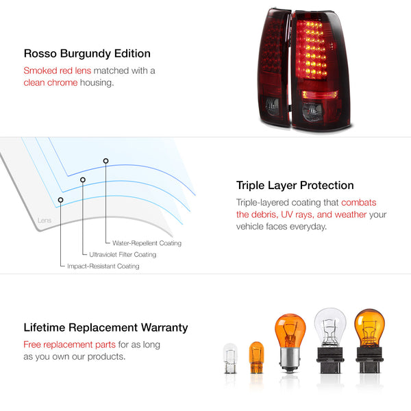 2003-2006 Chevrolet Silverado 1500 | 2500 | 3500 Rosso Burgundy Tail Light