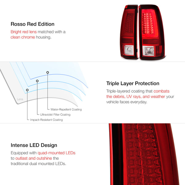 2003-2006 Chevrolet Silverado 1500 | 2500 | 3500 Rosso Red Tail Light