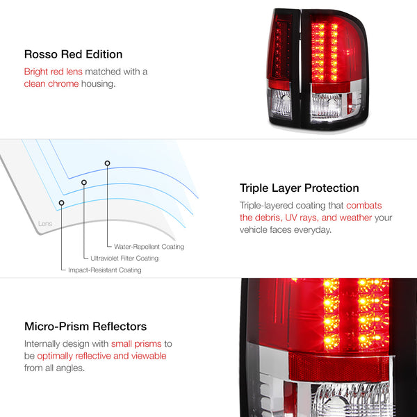 2007-2013 Chevrolet Silverado 1500 | 2500HD | 3500HD Rosso Red Tail Light