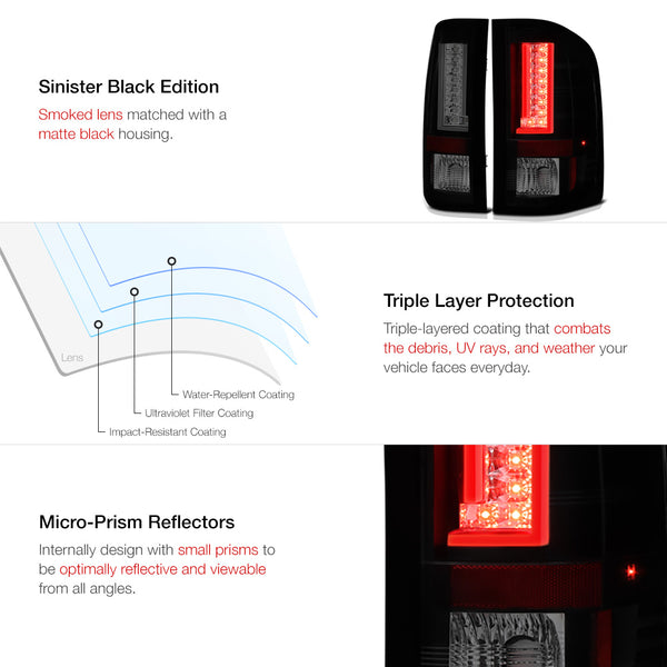 2007-2013 Chevrolet Silverado 1500 | 2500HD | 3500HD Sinister Black Tail Light