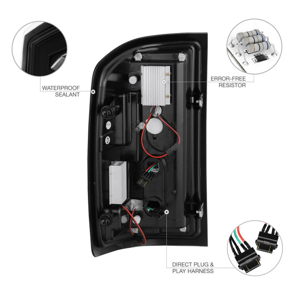 2014-2016 Chevrolet Silverado 1500 Black Tail Light