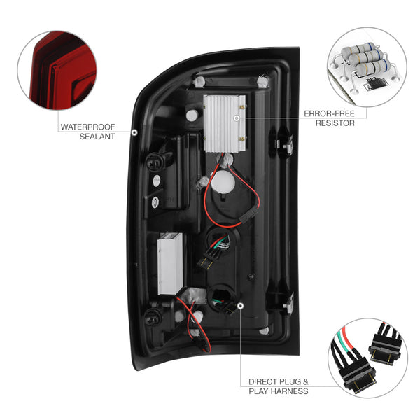 2014-2016 Chevrolet Silverado 1500 Red Tail Light