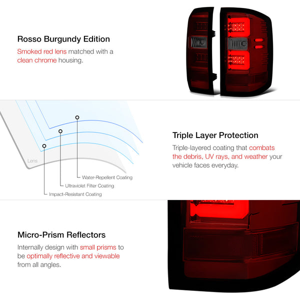 2014-2016 Chevrolet Silverado 1500 Red Tail Light