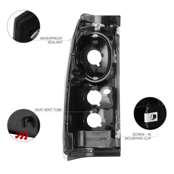 1999-2002 Chevrolet Silverado 1500 | 2500 | 3500 Black Tail Light