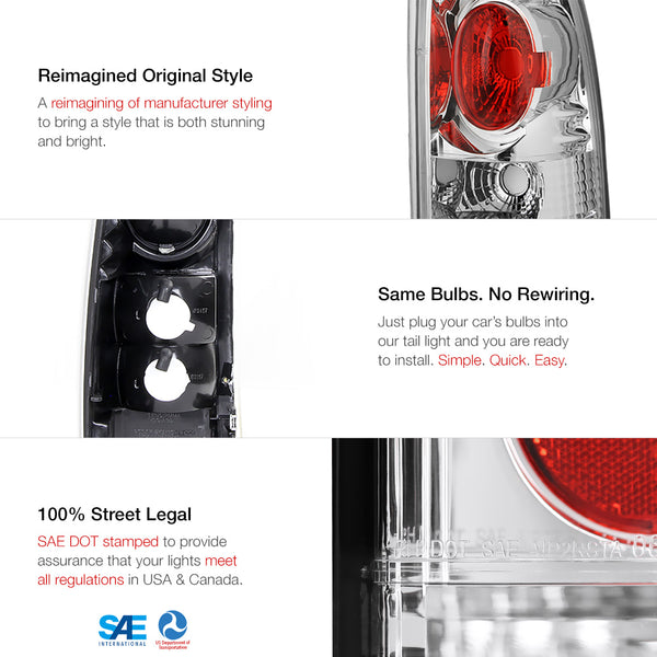 1999-2002 Chevrolet Silverado 1500 | 2500 | 3500 Chrome Tail Light