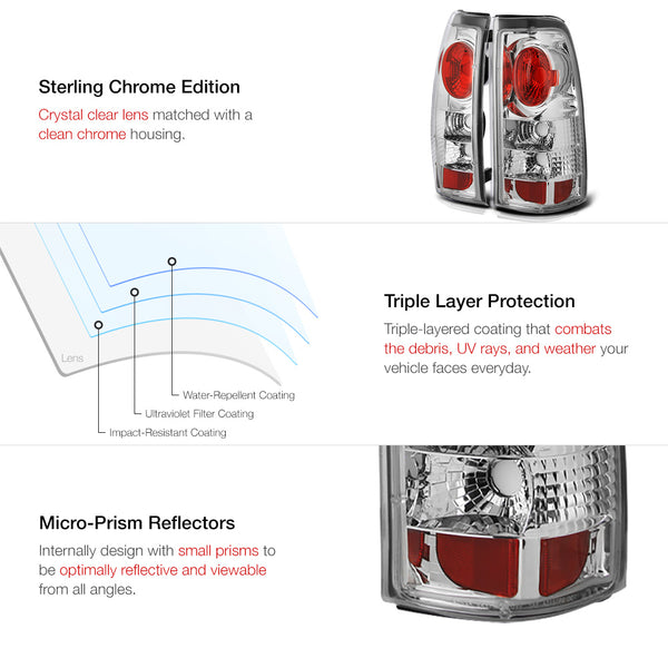 1999-2002 Chevrolet Silverado 1500 | 2500 | 3500 Chrome Tail Light