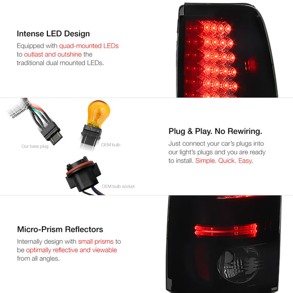 1999-2002 Chevrolet Silverado 1500 | 2500 | 3500 Sinister Black Tail Light