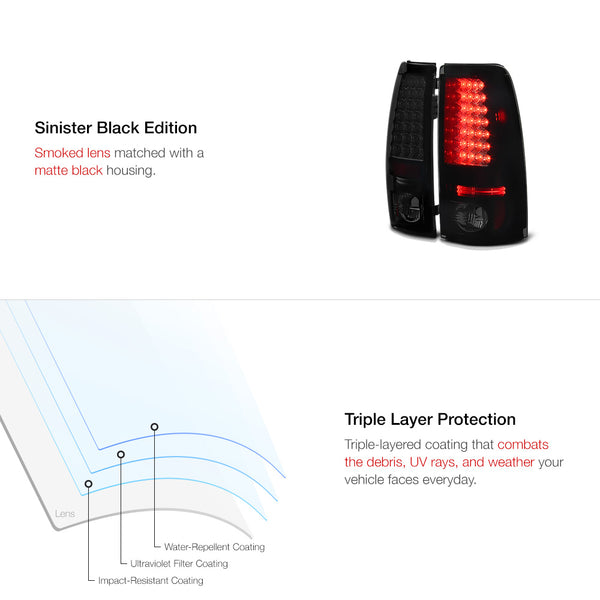 1999-2002 Chevrolet Silverado 1500 | 2500 | 3500 Sinister Black Tail Light
