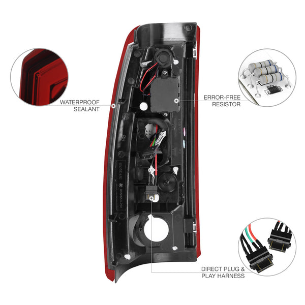 1999-2002 Chevrolet Silverado 1500 | 2500 | 3500 Rosso Burgundy Tail Light