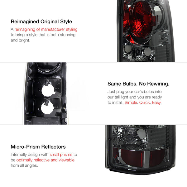 1999-2002 Chevrolet Silverado 1500 | 2500 | 3500 Smoked Tail Light