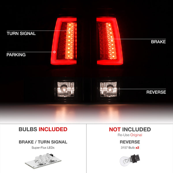 1999-2002 Chevrolet Silverado 1500 | 2500 | 3500 Black Tail Light