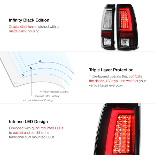 1999-2002 Chevrolet Silverado 1500 | 2500 | 3500 Black Tail Light