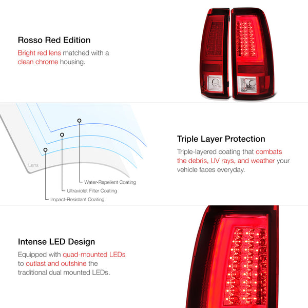 1999-2002 Chevrolet Silverado 1500 | 2500 | 3500 Rosso Red Tail Light