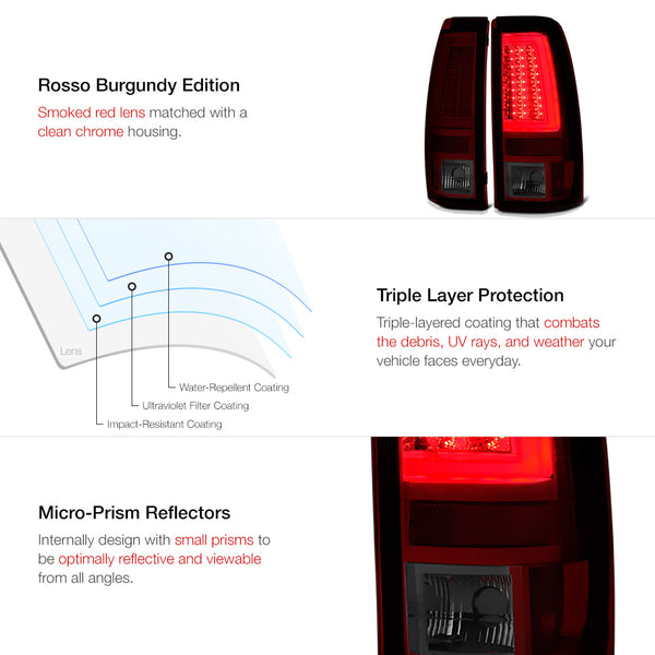 1999-2002 Chevrolet Silverado 1500 | 2500 | 3500 Rosso Burgundy Tail Light