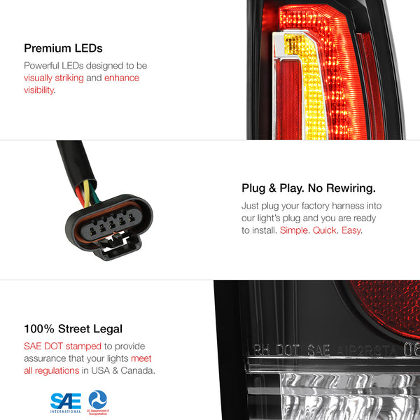 2007-2014 Chevrolet Suburban 1500 | 2500 Black Tail Light