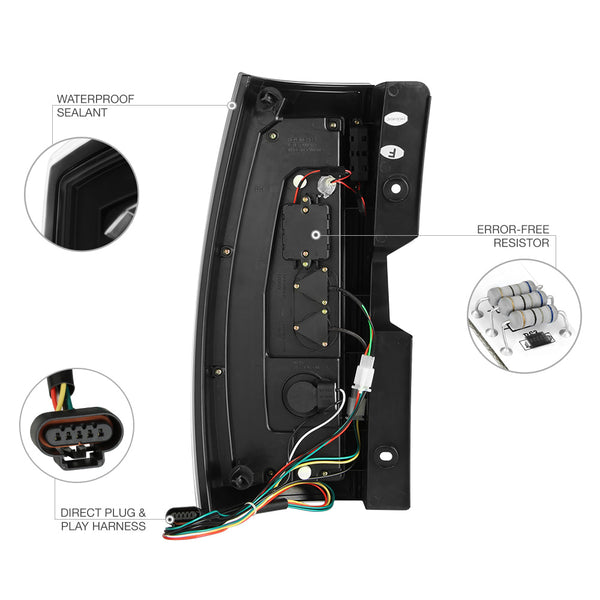2007-2014 Chevrolet Suburban 1500 | 2500 Black Tail Light