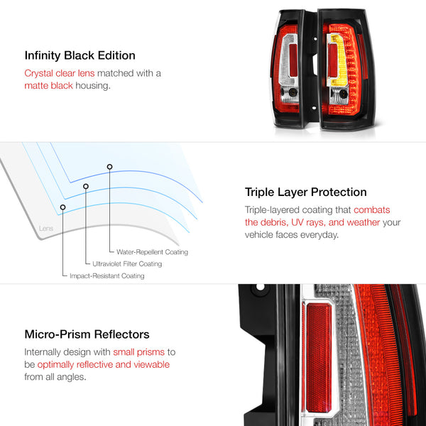 2007-2014 Chevrolet Suburban 1500 | 2500 Black Tail Light