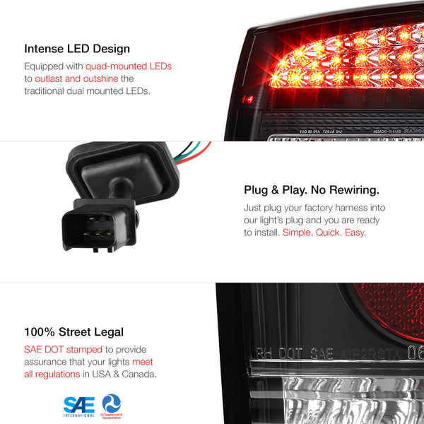 2009-2010 Dodge Charger Black Tail Light