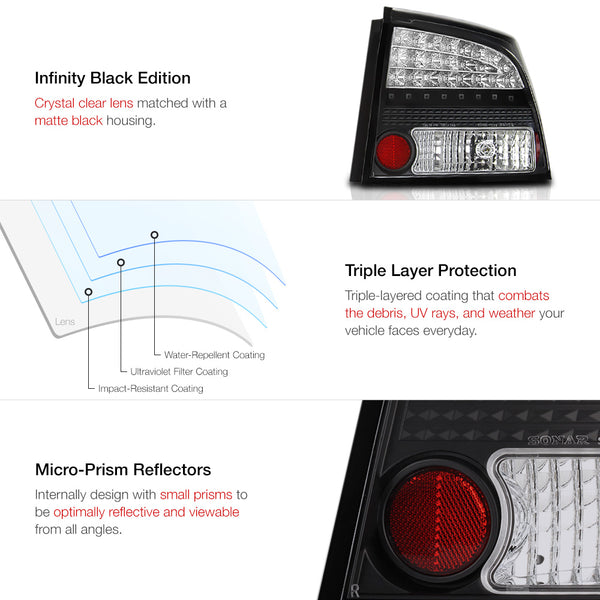 2009-2010 Dodge Charger Black Tail Light