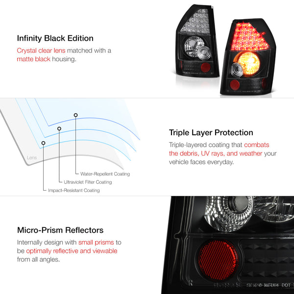2005-2008 Dodge Magnum Black Tail Light