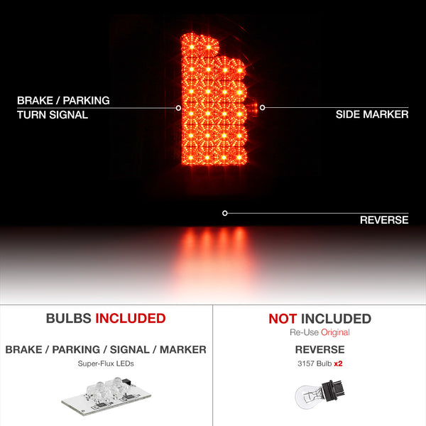 2007-2008 Dodge RAM 1500 Black Tail Light