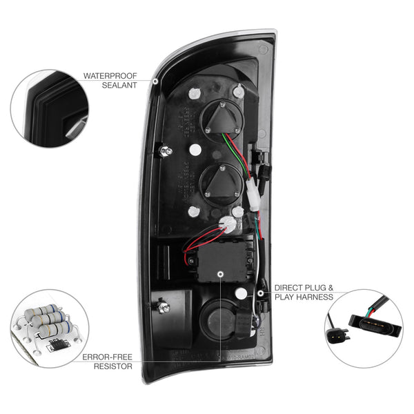 2007-2008 Dodge RAM 1500 Black Tail Light