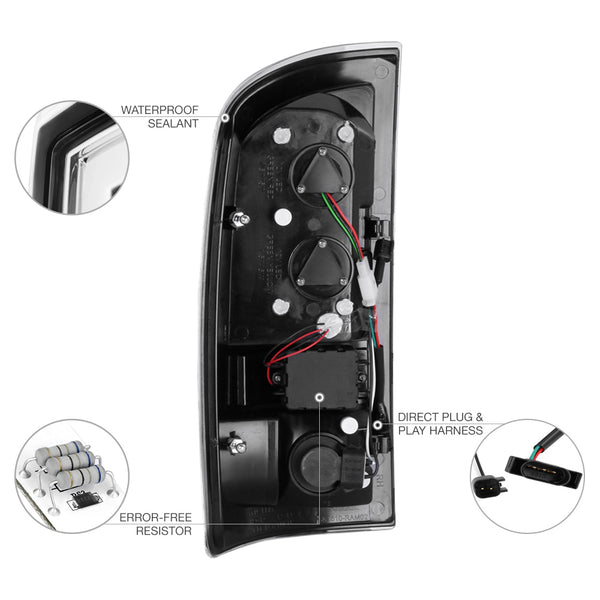2007-2008 Dodge RAM 1500 Chrome Tail Light
