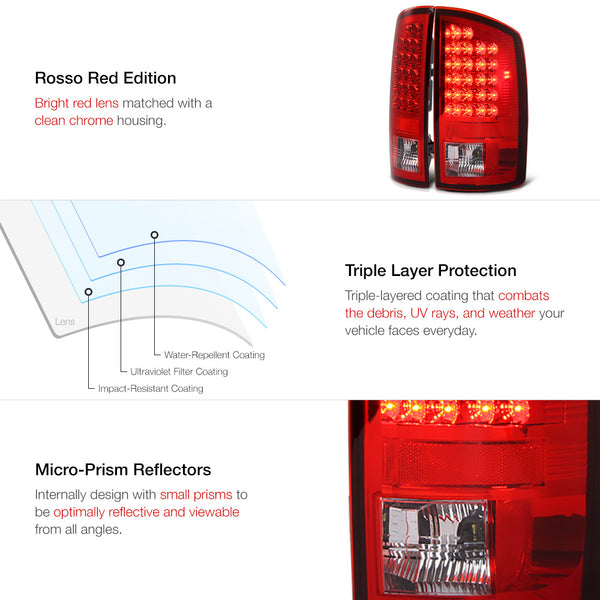 2007-2008 Dodge RAM 1500 Rosso Red Tail Light